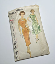 Simplicity 2500 Dress Slenderette Vtg 1958 Miss 18 Bust 38 Cut Sewing Pa... - £11.52 GBP