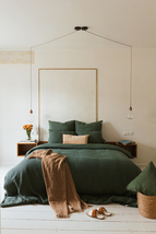 Linen Bedding Set in Forest Green (1 Duvet Cover + 2 Pillowcases) - £142.28 GBP+
