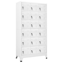 vidaXL Large Grey Metal Locker Cabinet with Shelf for Home Office Storage - €448,21 EUR