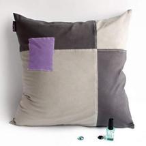 Onitiva [Happy Pieces] Knitted Fabric Patch Work Pillow Cushion Floor Cu... - £18.98 GBP