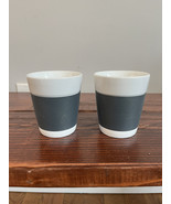 Two Set Pair Bodum Porcelain Coffee Tea Cups Mugs Silicone Ribbed Sleeve - $37.61