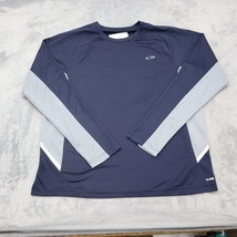 Champion Shirt Mens L Blue Gray Duo Dry Long Sleeve Crew Neck Tee Activewear - £18.90 GBP