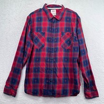 Levis Shirt Adult Extra Large Red Blue Plaid Button Up Long Sleeve Pocke... - £15.52 GBP