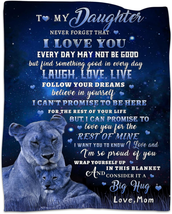 To My Daughter Blanket from Mom, Lion Blanket for My Daughter, Daughter Gifts fr - £33.77 GBP