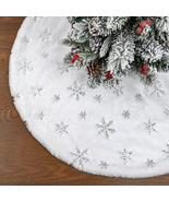 Christmas Tree Skirt, 48 Inches Faux Fur White Christmas Tree Skirt for ... - $43.79 CAD
