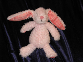 MANHATTAN TOY PINK BUNNY PLAID EARS SNUGGLES 2011 Plush Beans 8&quot; FLUFFY - £24.92 GBP