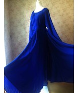 Coblat Blue Long Chiffon dress Women Summer Loose Fitting Chiffon Maxi D... - $65.99