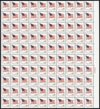 U.S. Flag Sheet of One Hundred 15 Cent Postage Stamps Scott 1597 - $29.95