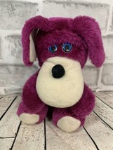 Nadel & Sons Toy Corp. small vintage purple white plush puppy dog blue eyes - £15.57 GBP