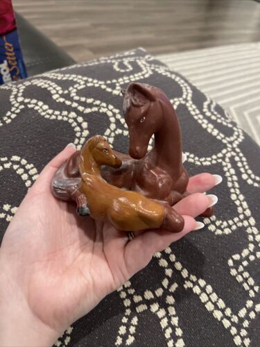 Vintage Foal Sculpture Horse And Foal Handcrafted - $9.72