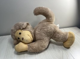 Gund 1976 plush vintage monkey lying down taupe brown gray stuffed animal - £10.27 GBP