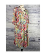 Jules &amp; James Shift Dress Womens XL Knee Length Paisley V Neck Short Slv... - $15.83