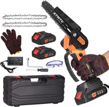 Mini Chainsaw Cordless 6 Inch Electric Mini Chain Saw Battery Powered Portable - £21.17 GBP