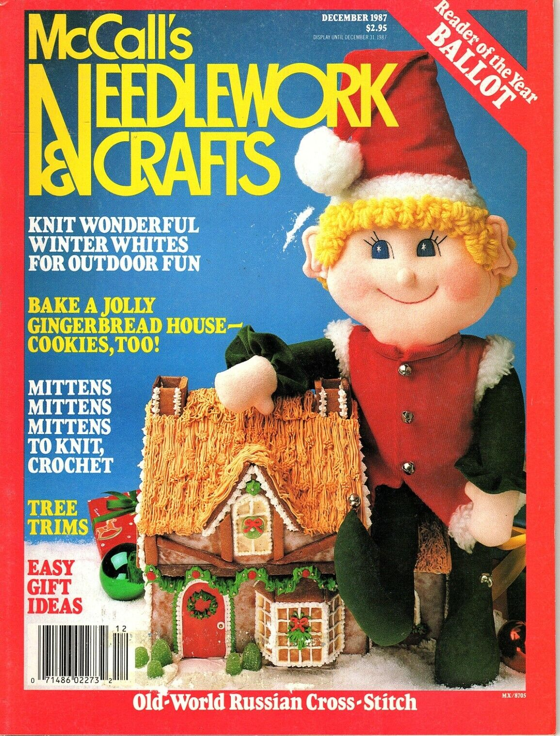McCalls Needleworks and Crafts December 1987 Knit, Crochet, Cross Stitch Pattern - £5.75 GBP