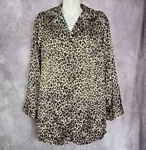 Victorias Secret Satin Pajamas Set Size Medium Animal Print Shorts Long ... - $475.75 MXN