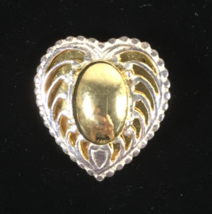 Vintage Premier Designs Gold Tone Heart Filigree Brooch - $243.66 MXN
