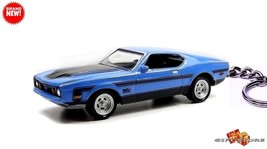 Rare Key Chain 71/72/73 Blue Ford Mustang Mach 1 Cobra Jet Custom Ltd Edition - $78.98