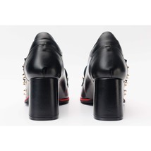 The Infanta Black Spike Leather Block Heel Pump Women Shoe image 3