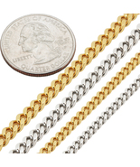 316L Stainless Steel 18k GP 3-4mm Miami Cuban Link Chain Necklace 16"-24” - $18.99+