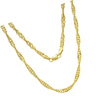 10K 14K Real Gold Singapore Necklace - 2.45mm Cut - £388.54 GBP