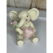 Lenox Mother Day Elephant Figurine Pink Heart Flowers - $19.99