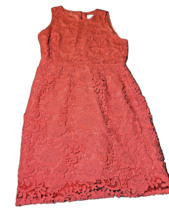 J Crew Dress Pink Womens Size 10 Lace Mini Knee Length Layered Sleeveless Button - £18.48 GBP