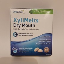 OraCoat XyliMelts Dry Mouth Stick-on Melts Moisturize Mild-Mint, 40 Ct Exp 06/26 - £10.11 GBP