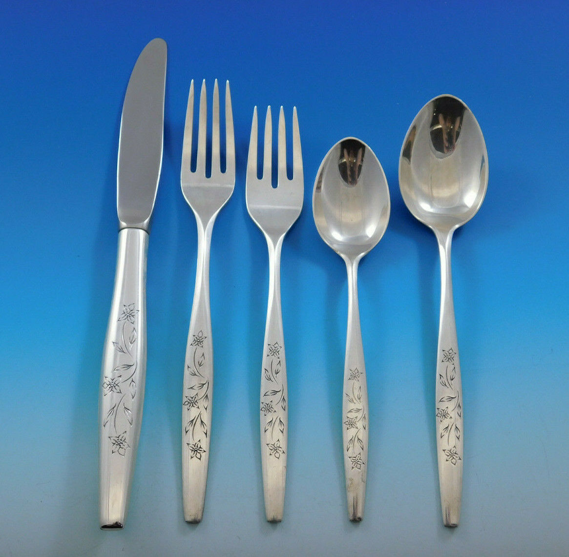 Kingsley by Kirk Sterling Silver Flatware Set Service 33 pcs Mid Century Modern - $1,975.05