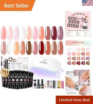 Beginner-Friendly Poly Nail Gel Kit: 20 Colors &amp; UV Lamp for Creative Nails - $33.00