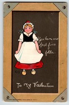 Valentines Day Postcard Tuck Signed E. Curtis German Girl 1902 Vintage Greetings - £8.74 GBP