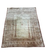 Handmade Antique Persian Tabriz Prayer Silk Rug 4&#39; x 5.2&#39; (122cm x 158cm... - $5,449.95 CAD
