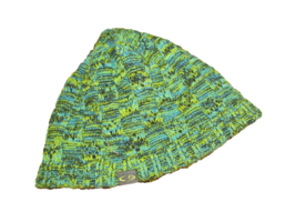 Champion BEANIE knit lined hat green-blues yarn black soft lining (cloth... - $2.80