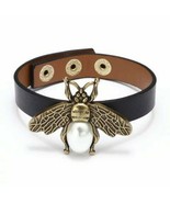 New Women’s Leather Bubble Bee Faux Pearl Bracelet - €8,46 EUR