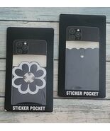 Two (2) Sticker Phone Wallet Pockets ~ Black/Silver ~ ID &amp; Credit Card H... - $20.00