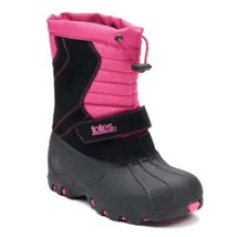 Girls Snow Boots Winter Totes Pink Leather Waterproof Quilted-sz 4 - £29.74 GBP