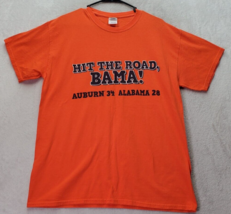 NFL Auburn Tigers Gildan T Shirt Football Unisex Large Orange Cotton Crew Neck - £12.32 GBP