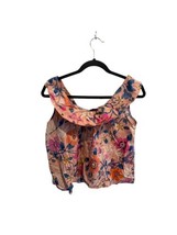 J. Crew X Liberty London Womens Blouse Pink Floral Art Pavilion Ruffle Sz S - £15.09 GBP