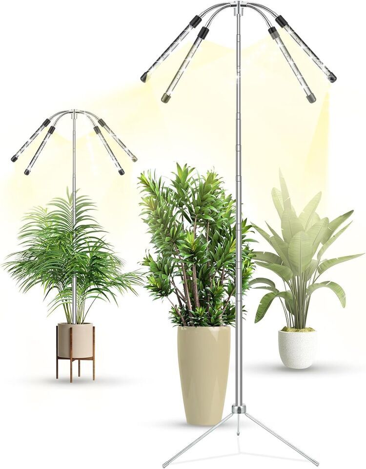 Grow Lights for Indoor Plants Full Spectrum with Detachable Tripod Stand, 10-55" - $17.41
