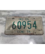 Vintage 1986 Indiana Semi Trailer License Plate 60954 Expired Green Text - €5,97 EUR