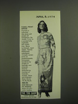 1974 The Tog Shop Panel Print Dress Advertisement - £14.78 GBP