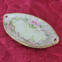 Vintage Sauce, Tapas or Ring Dish 4&quot;x2&quot; Porcelain Hand Painted Floral Unmarked - £8.20 GBP