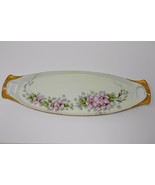 RS Germany 14&quot; Oblong Floral Gold Trim Relish Dish Tray - £25.16 GBP