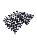 STARK WOLF IRON ON PATCH 5&quot; Embroidered Applique Black White Game of Thr... - €3,43 EUR