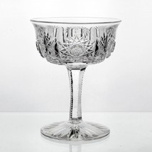 American Brilliant Clark Mayflower Cut Champagne Saucer, Antique ABP 4 1/2&quot; - £35.77 GBP