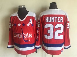 Capitals #32 Dale Hunter Jersey Old Style Uniform Red - £39.28 GBP