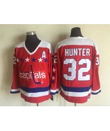 Capitals #32 Dale Hunter Jersey Old Style Uniform Red - £39.03 GBP