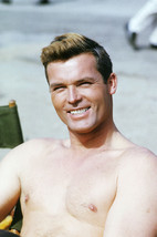 Ty Hardin bare chested shirtless hunk smiling on beach 18x24 Poster - £18.54 GBP