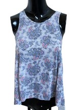 AEO American Eagle Outfitters Tank Top Grey  Size Extra Small XS Zip Paisley - £7.73 GBP