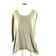 Style &amp; Co Womens Sweater Sharkbite Hem Crochet Beige Size 2X - £7.65 GBP