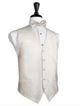 Ivory Silk Faille Tuxedo Vest and Tie - $148.50